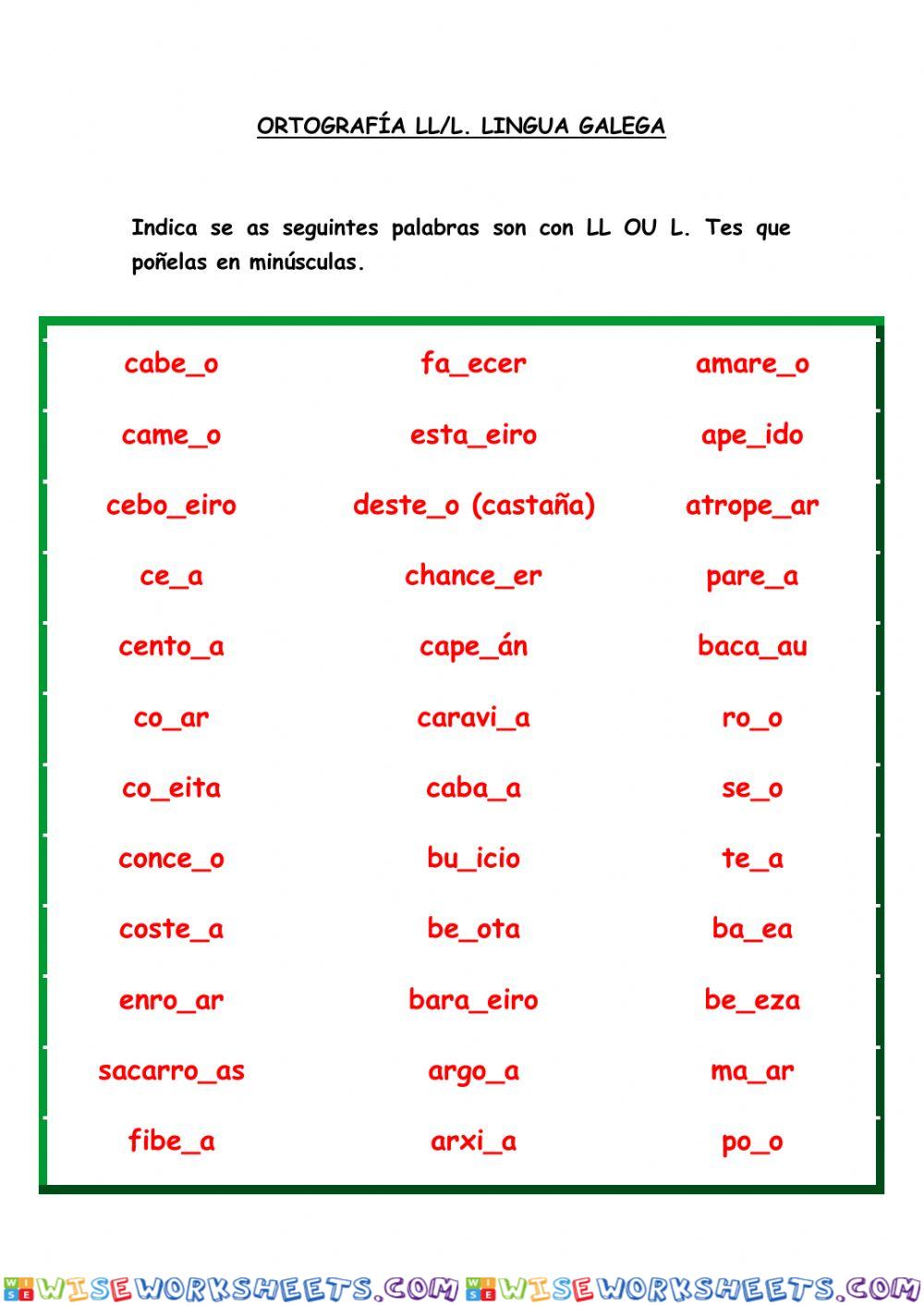 Ortografía ll-l