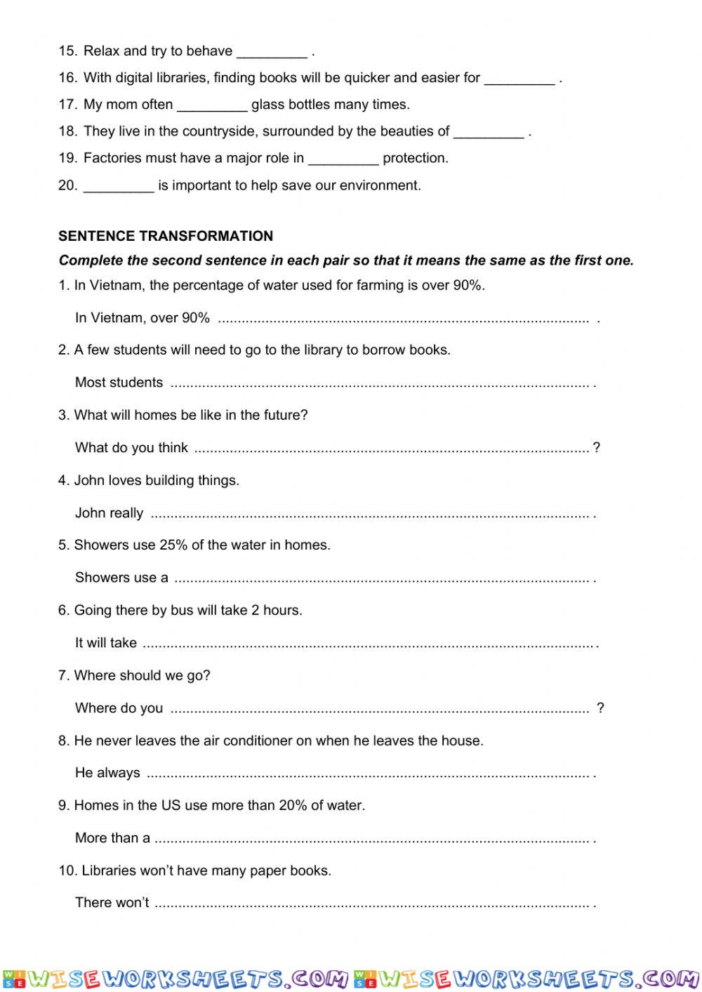 worksheet