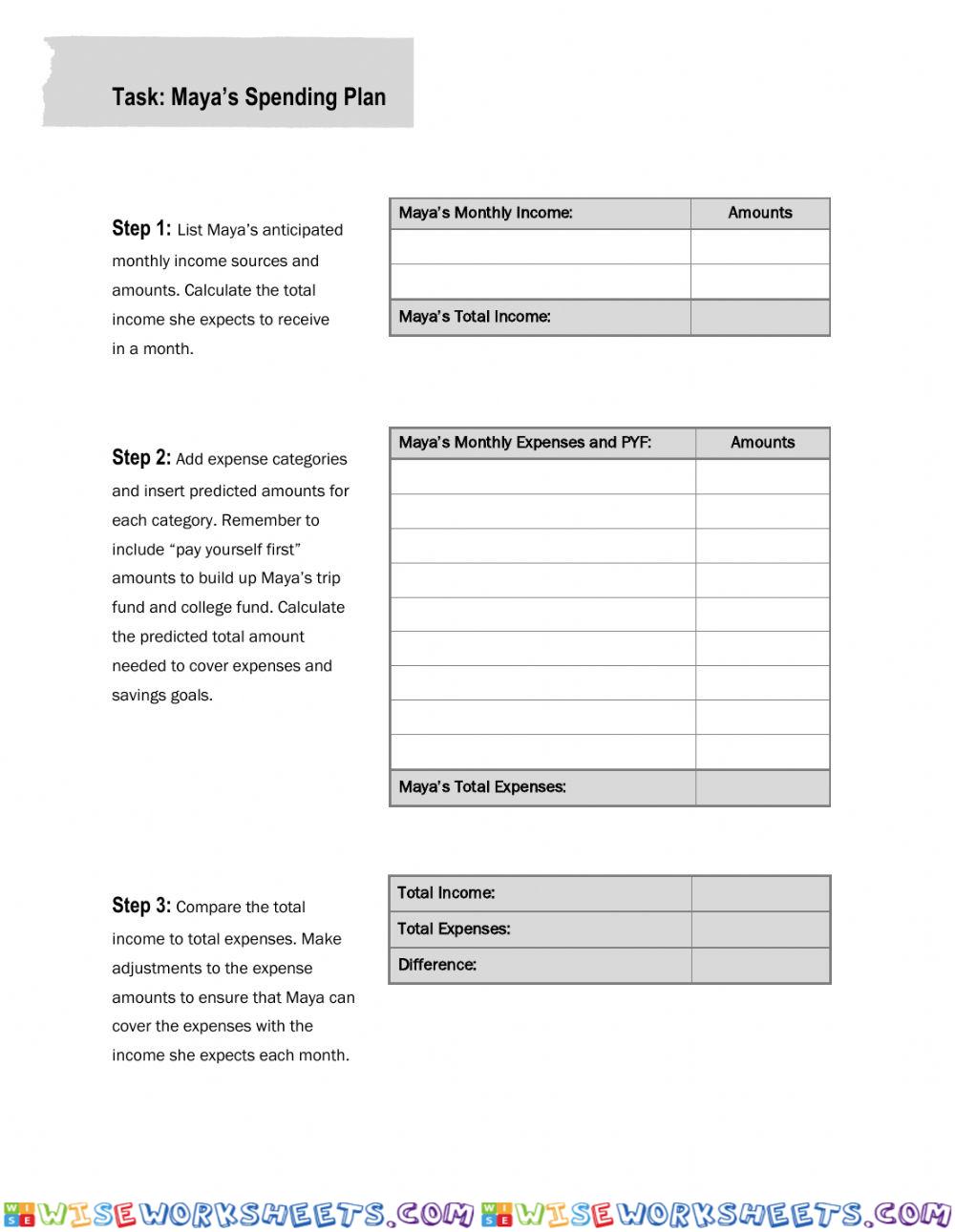 worksheet