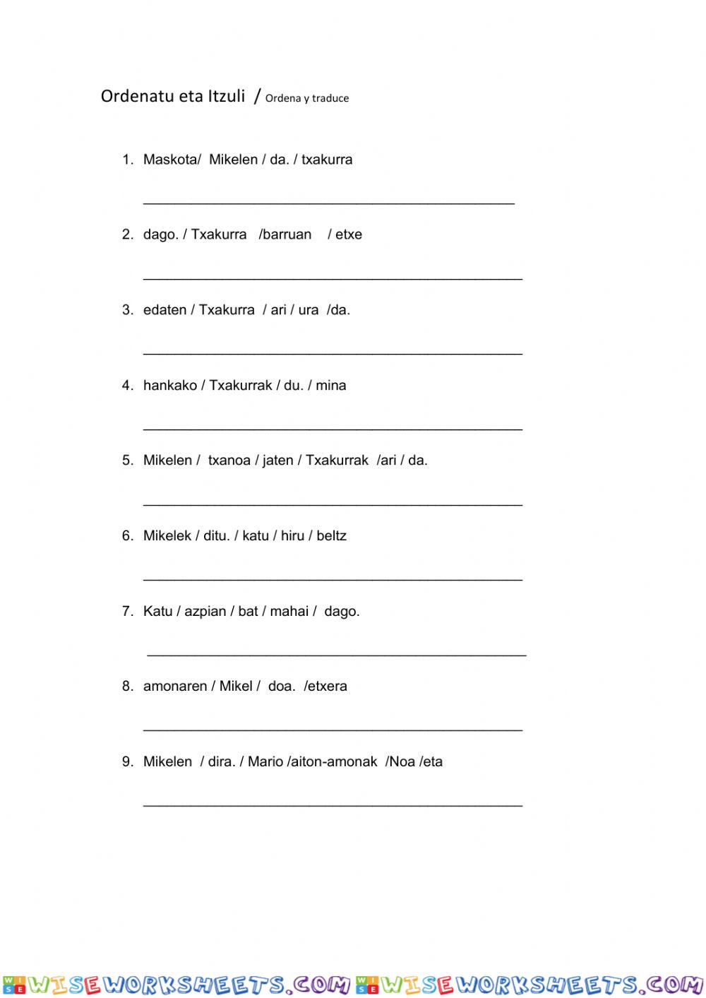 worksheet