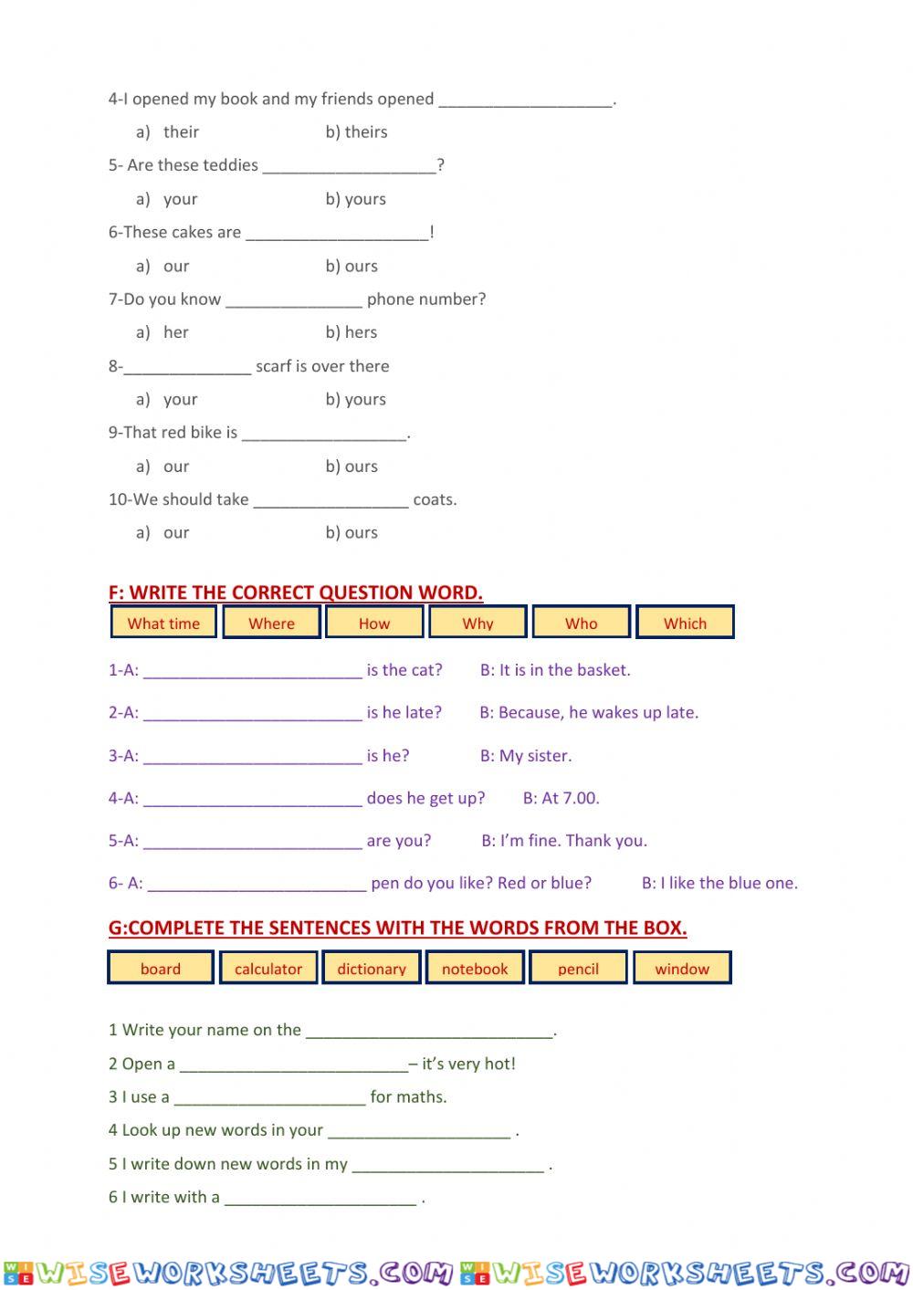 worksheet