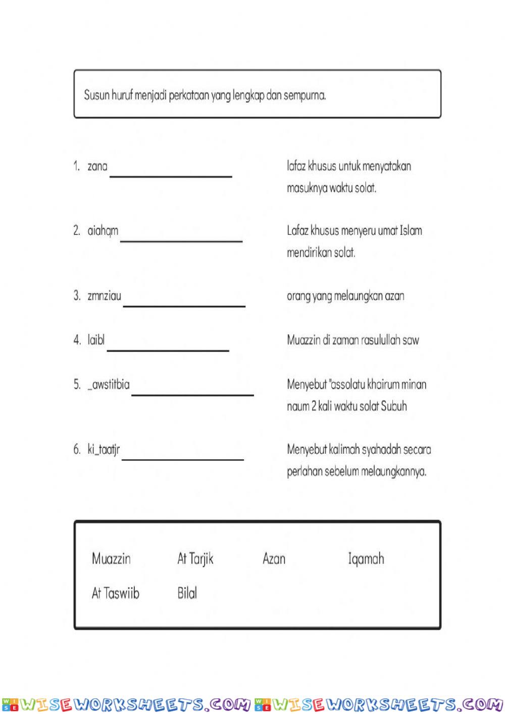 worksheet
