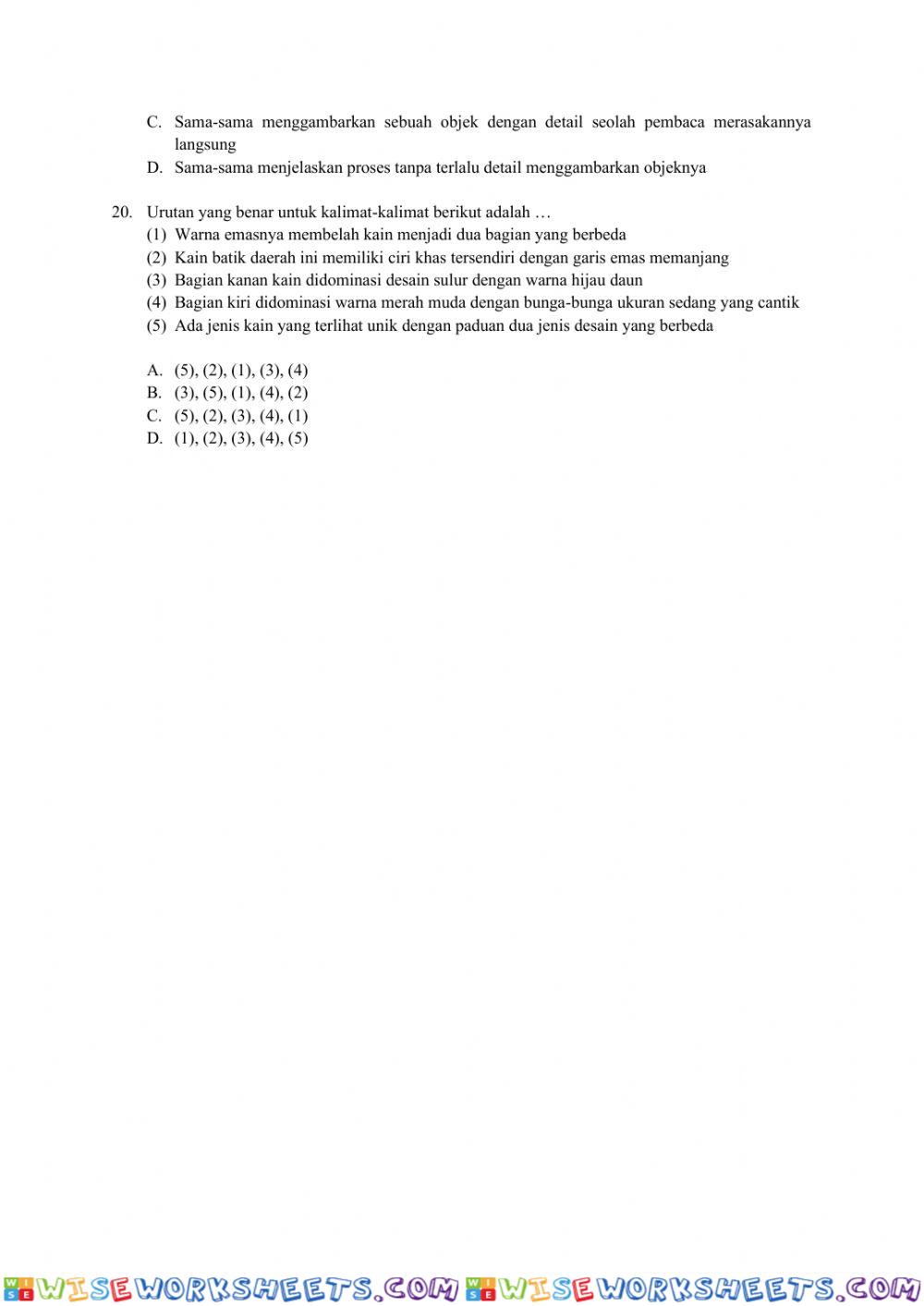 worksheet