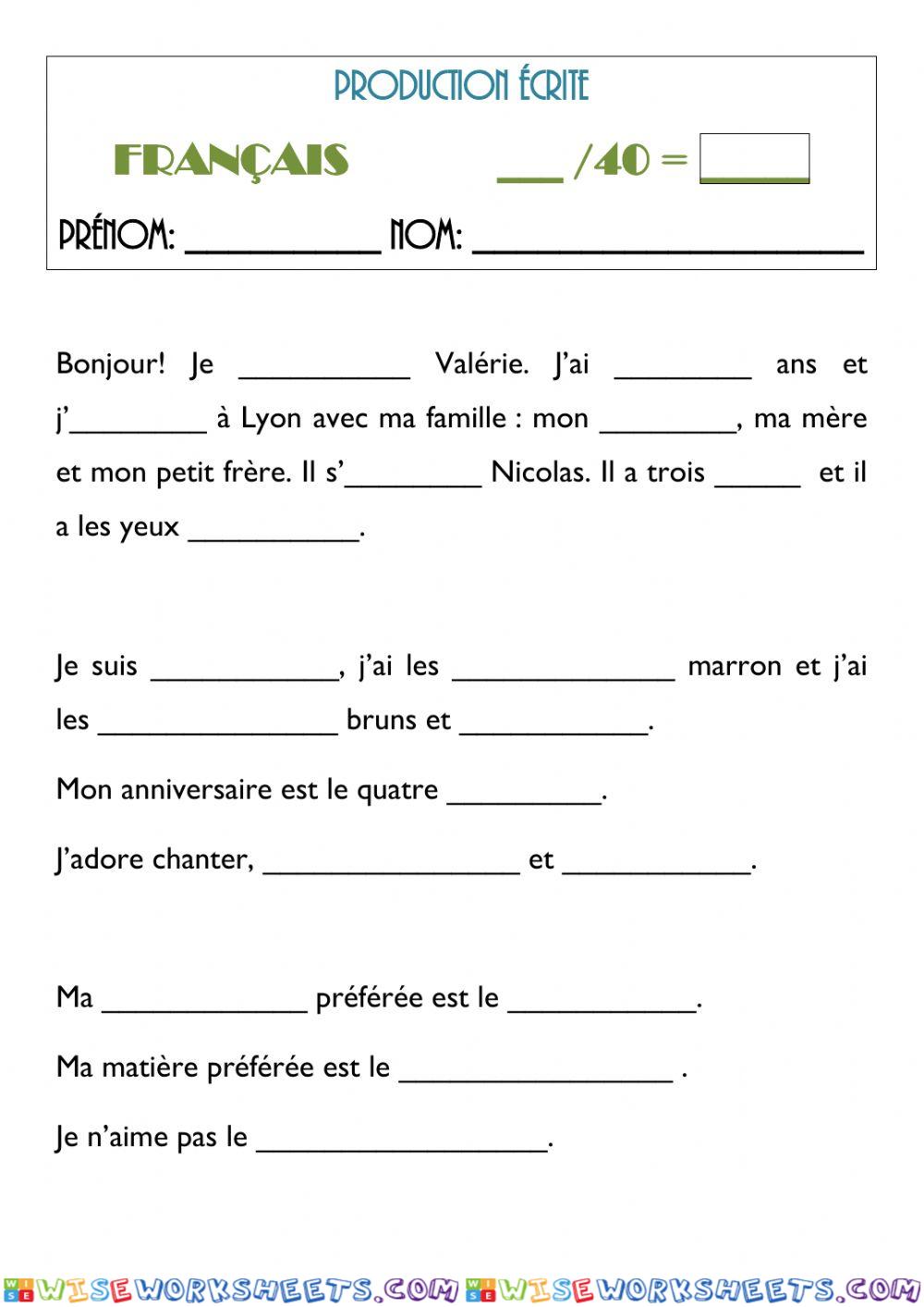 Production écrite