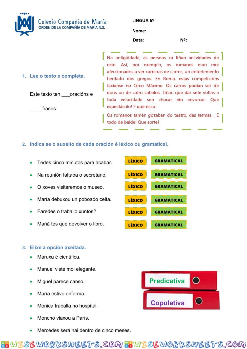 LG 6º - REPASO SINTÁXIS