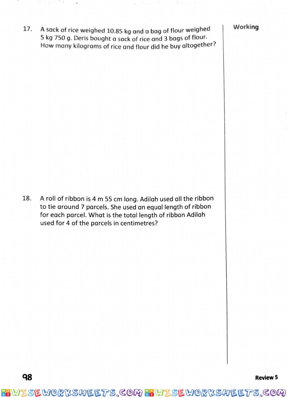 worksheet