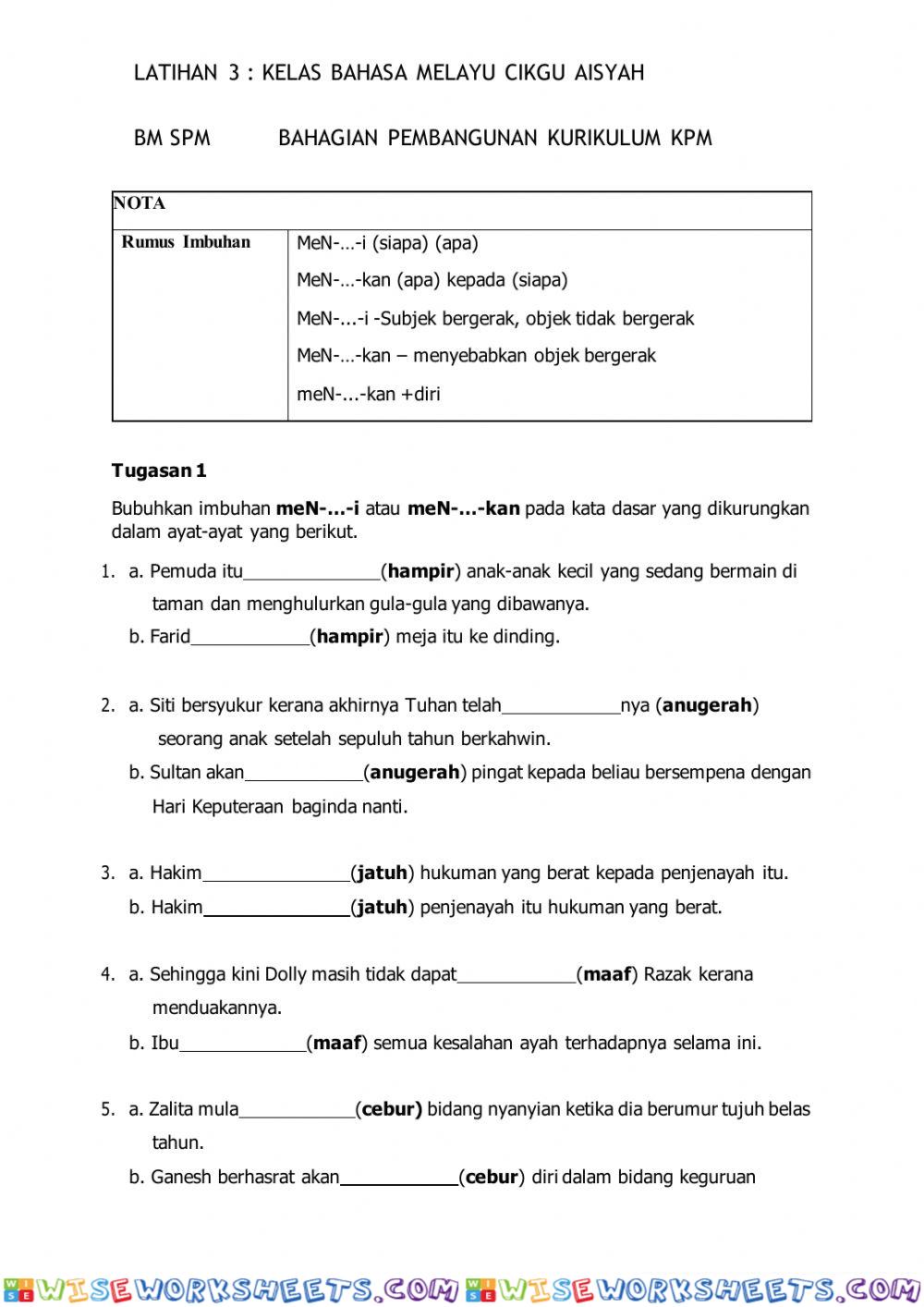 Latihan men-i men-kan