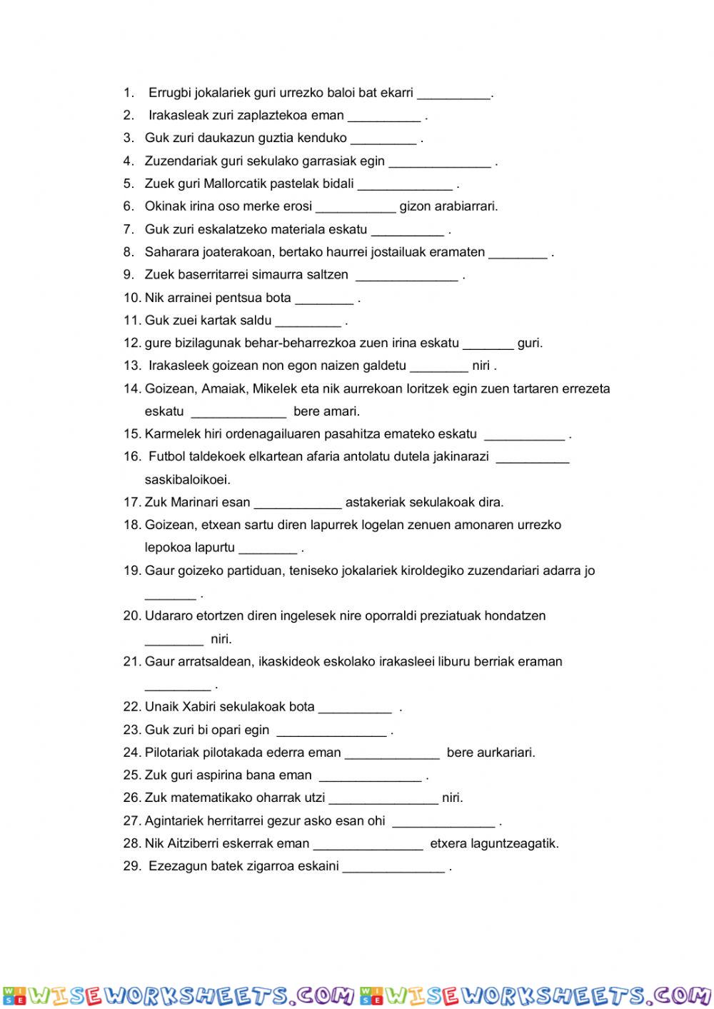 worksheet