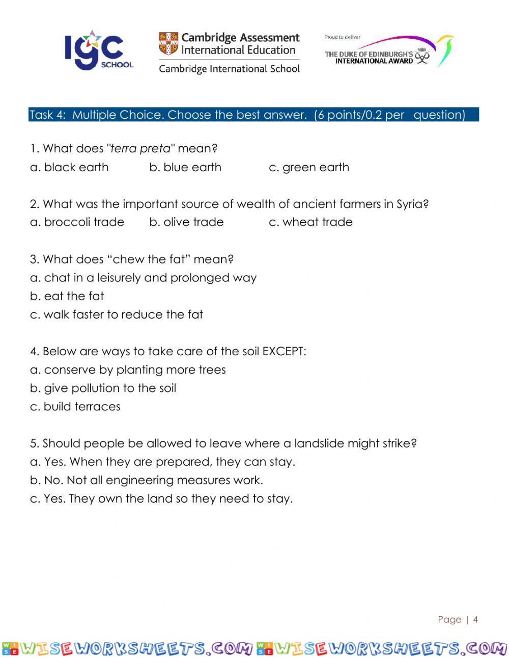 worksheet