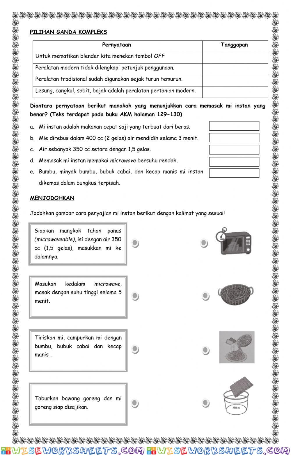 worksheet