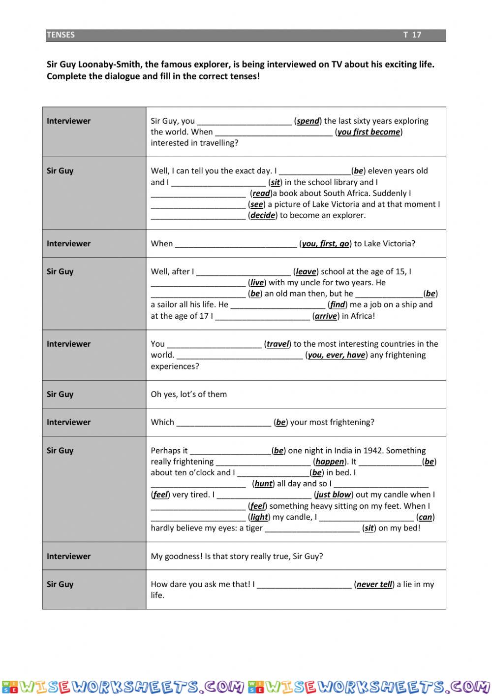 Narrative tenses