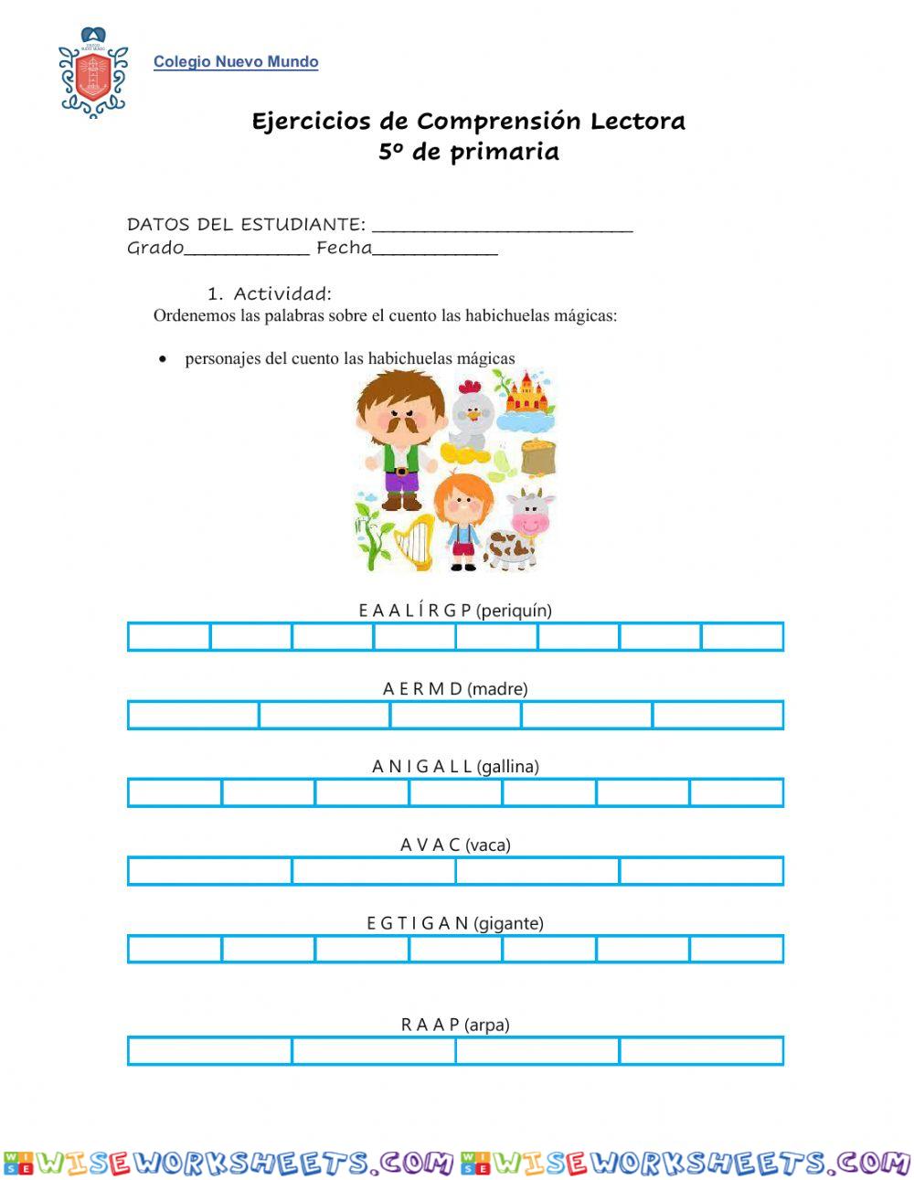 Ejercicios para practicar compresión lectora