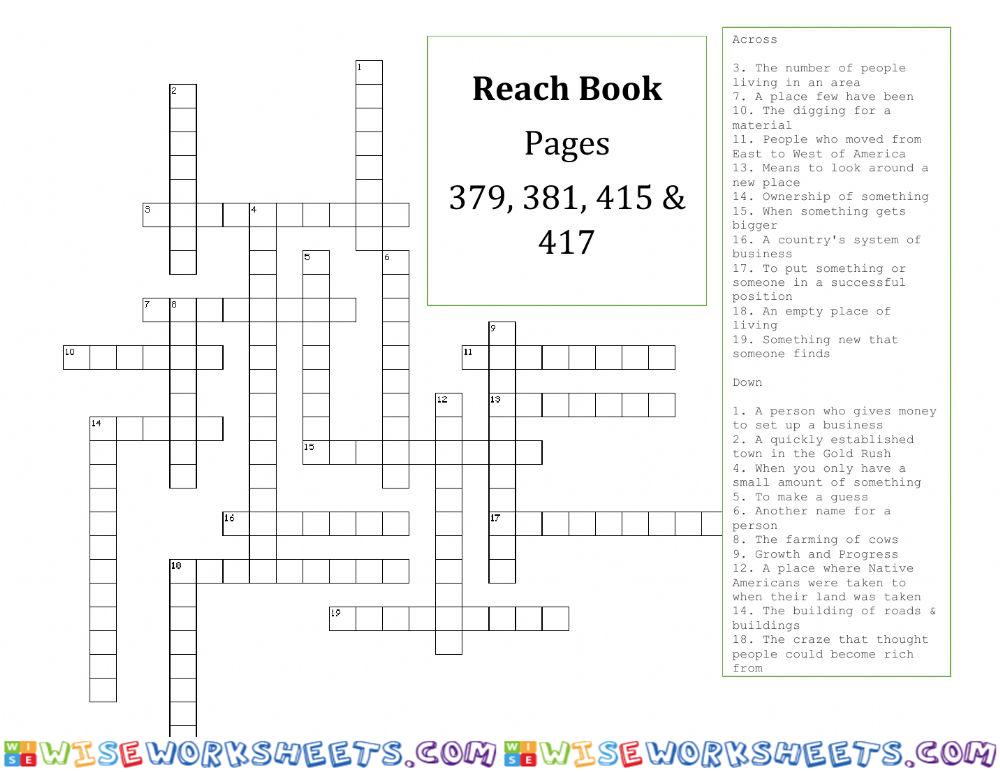 Reach Unit 6 Vocab Review