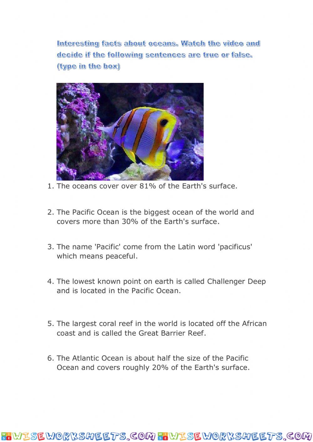 Interesting facts about oceans