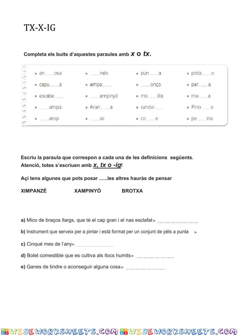 worksheet