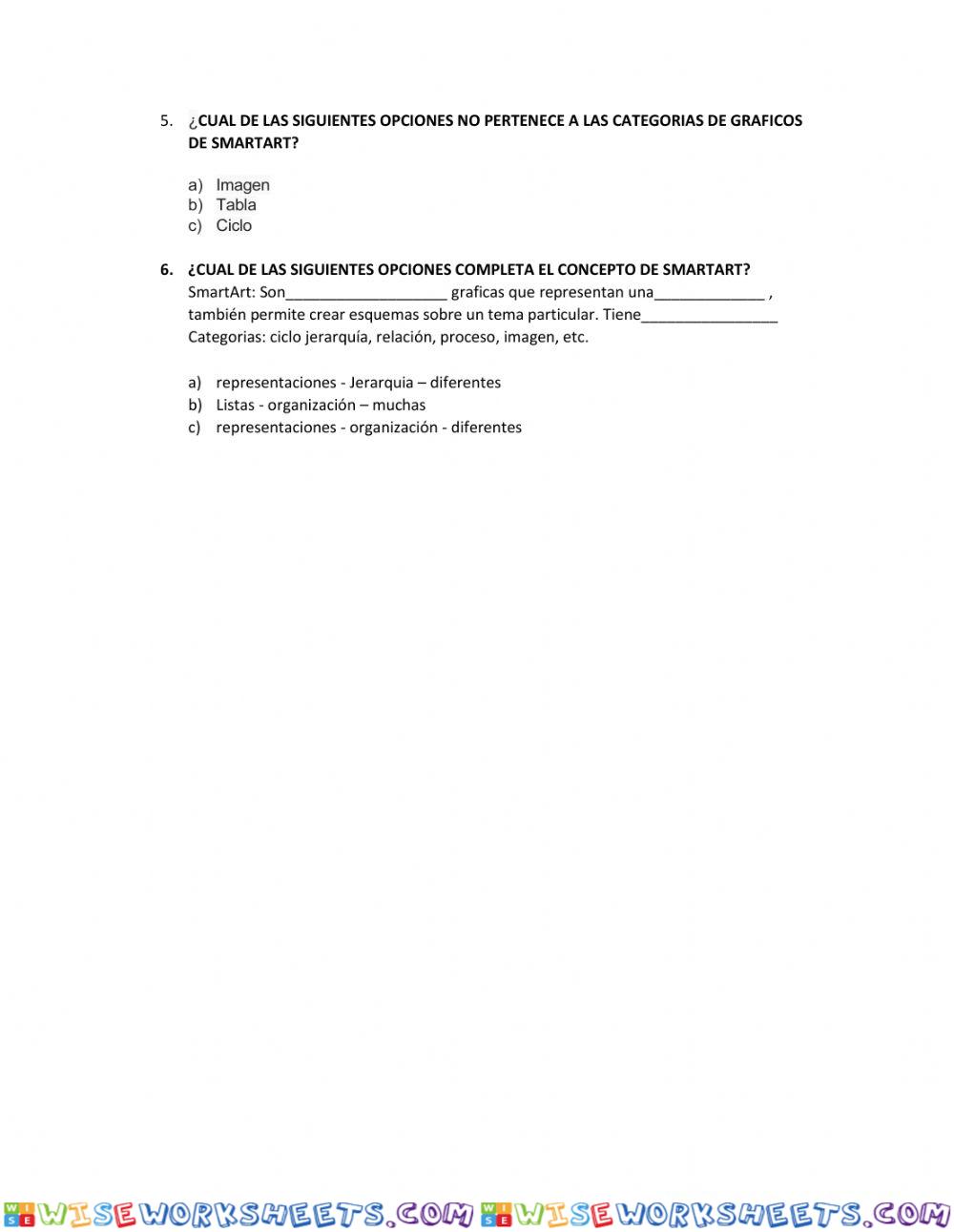 worksheet