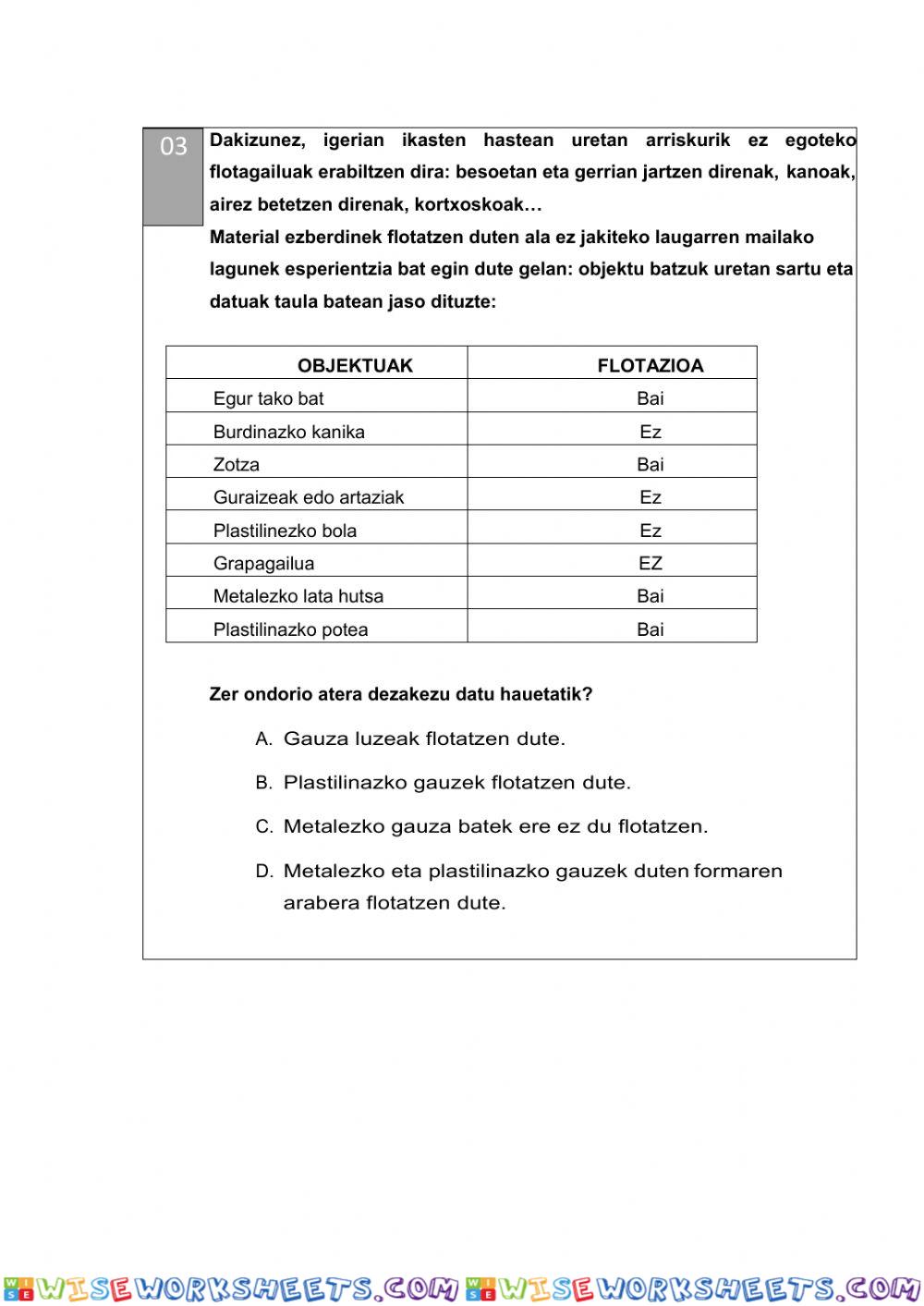 worksheet