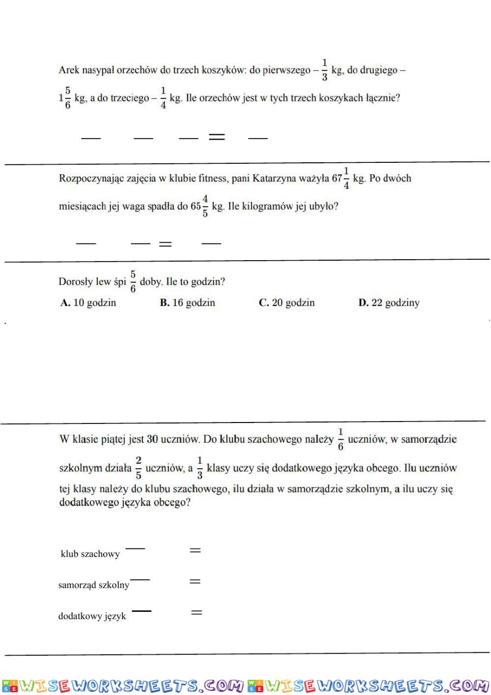 worksheet