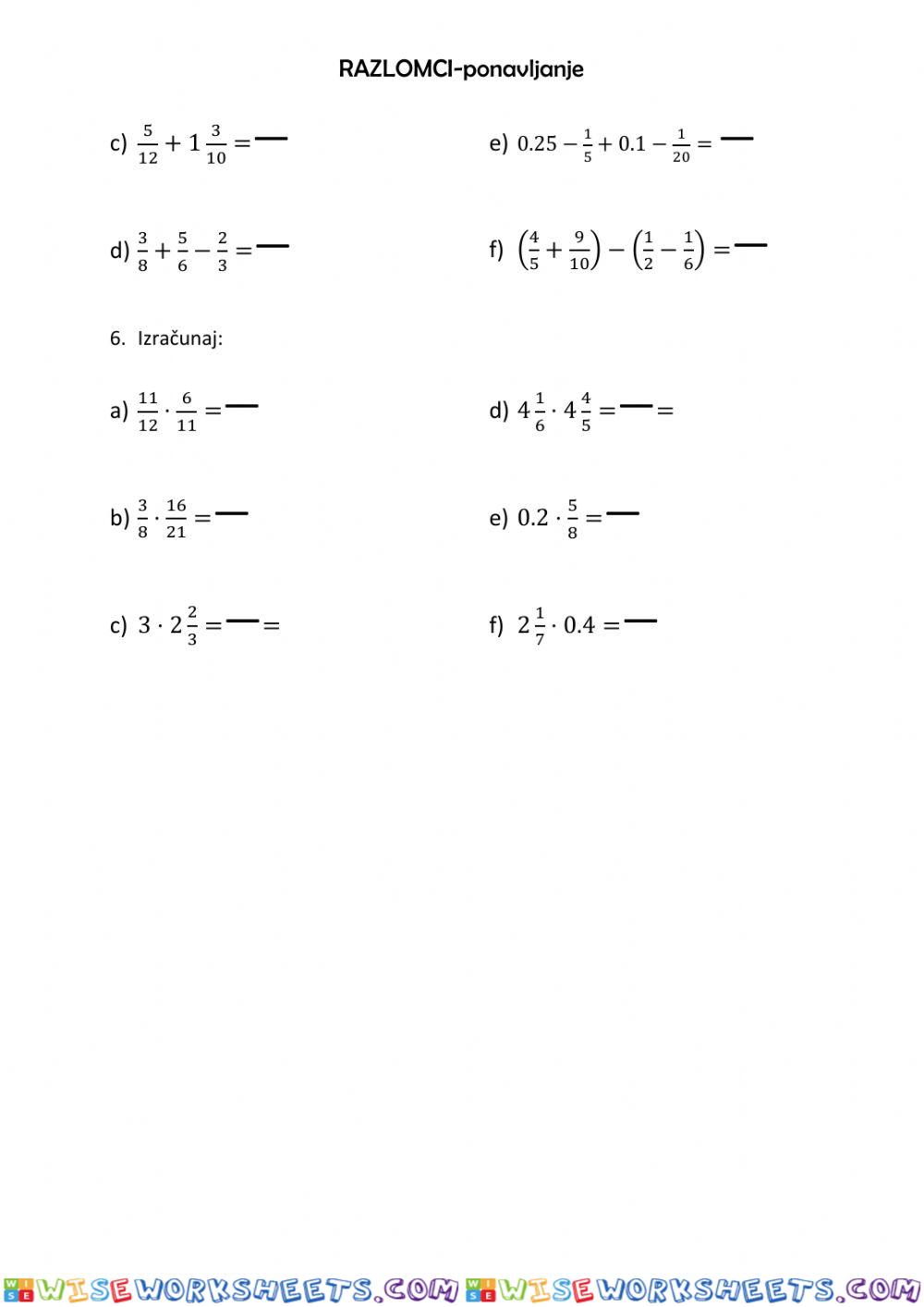 worksheet