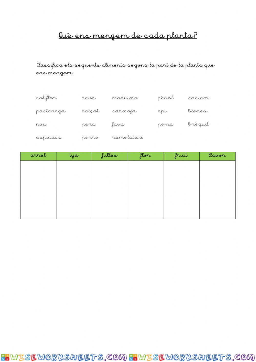 worksheet