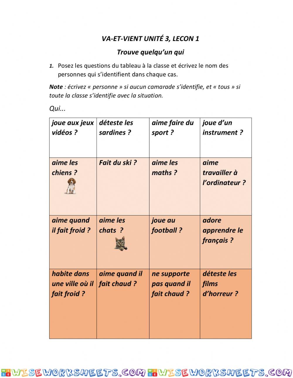 Trouve quelqu'un qui