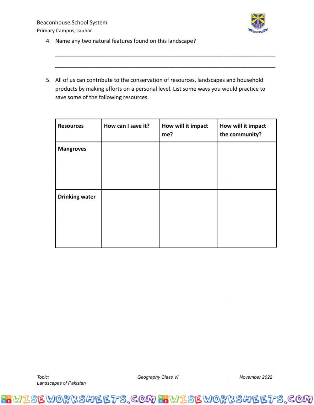 worksheet