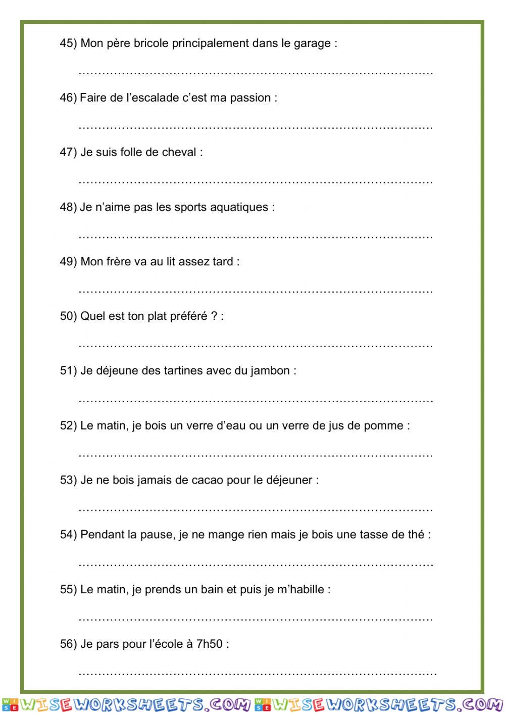worksheet