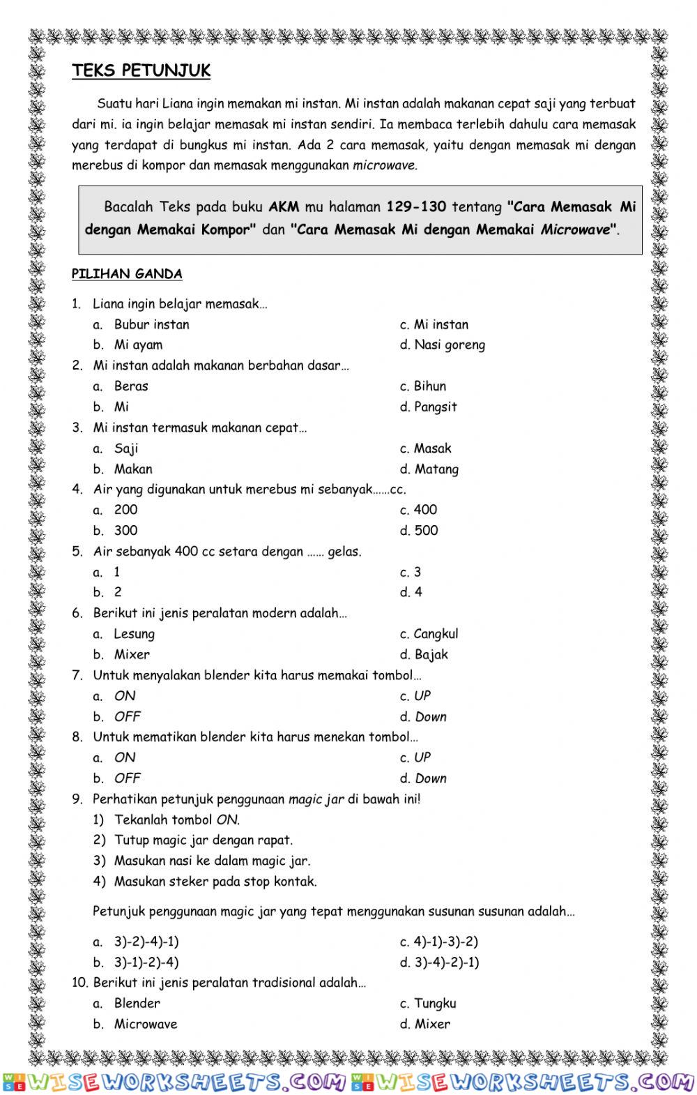 worksheet