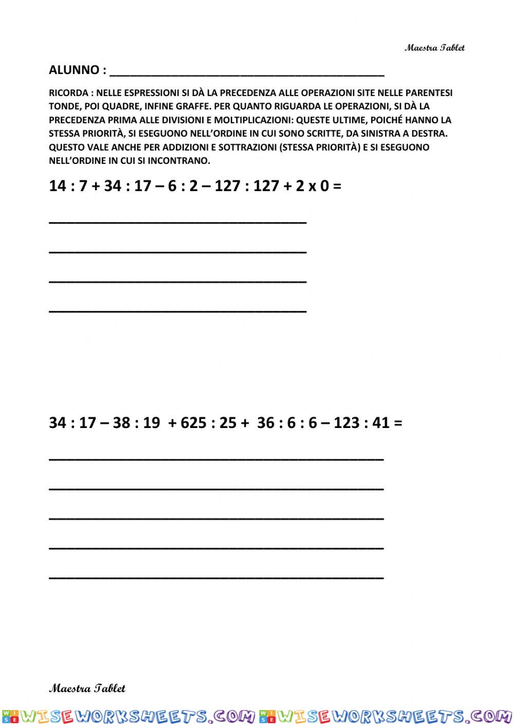 worksheet