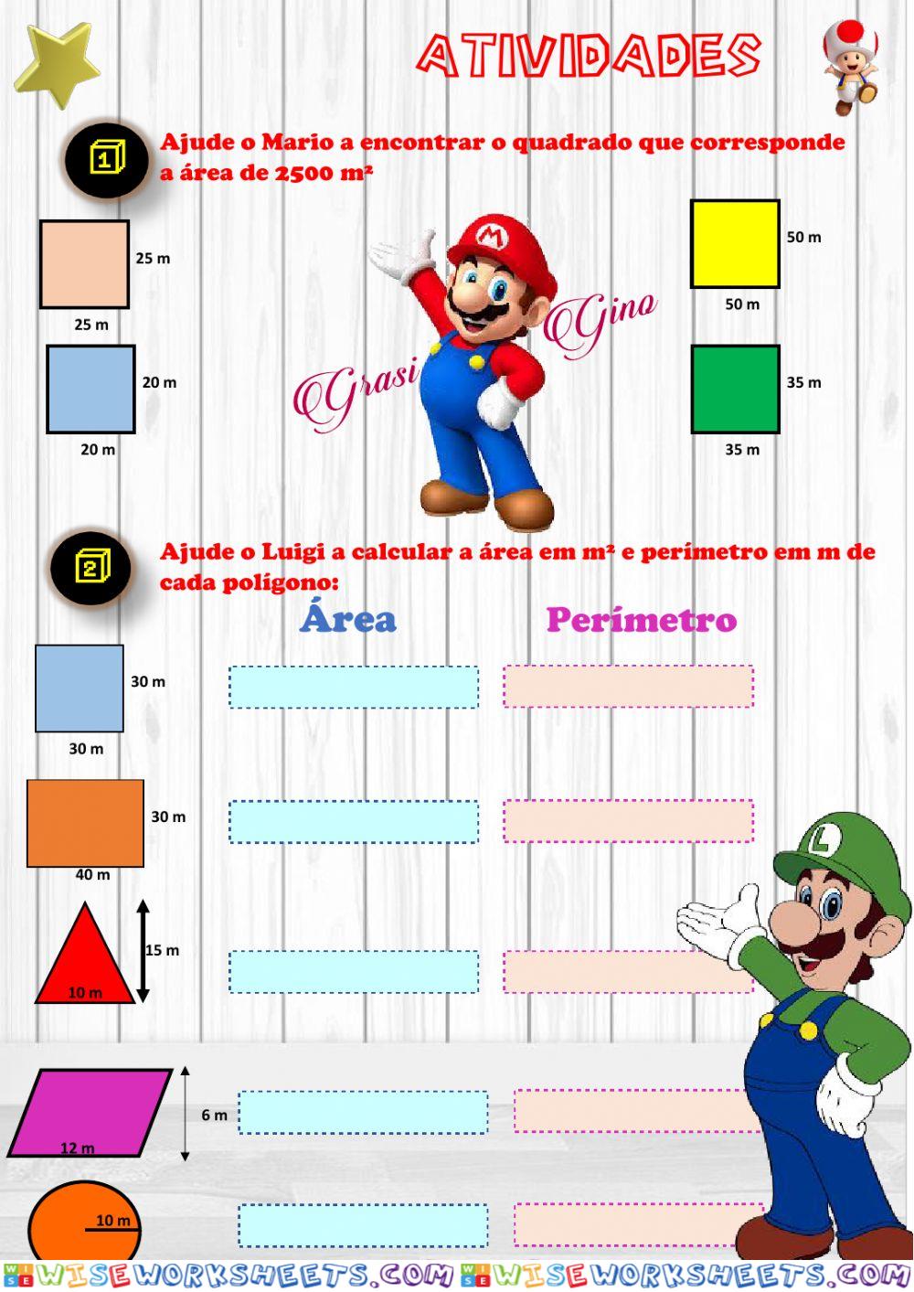 Área e perímetro de polígonos