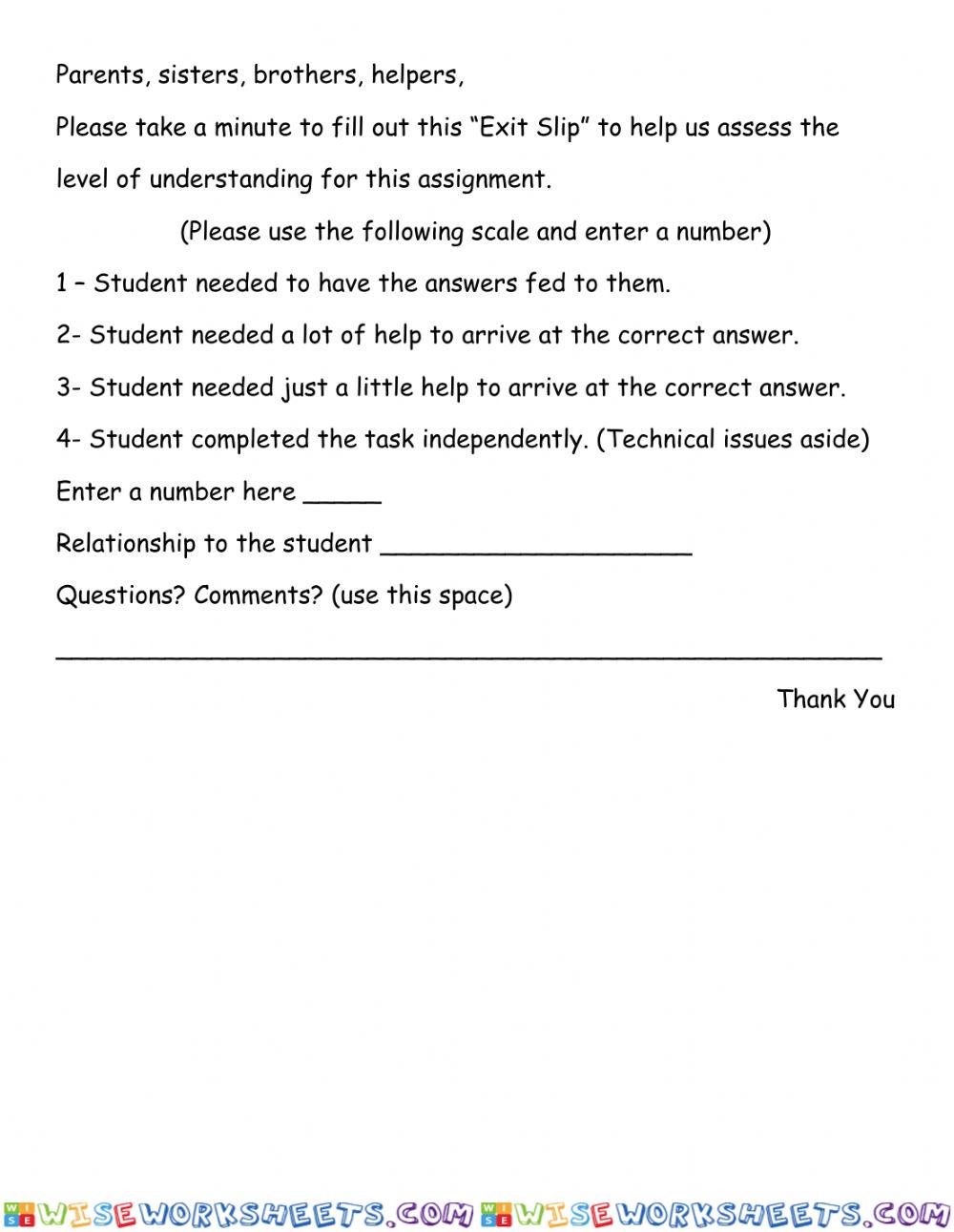 worksheet