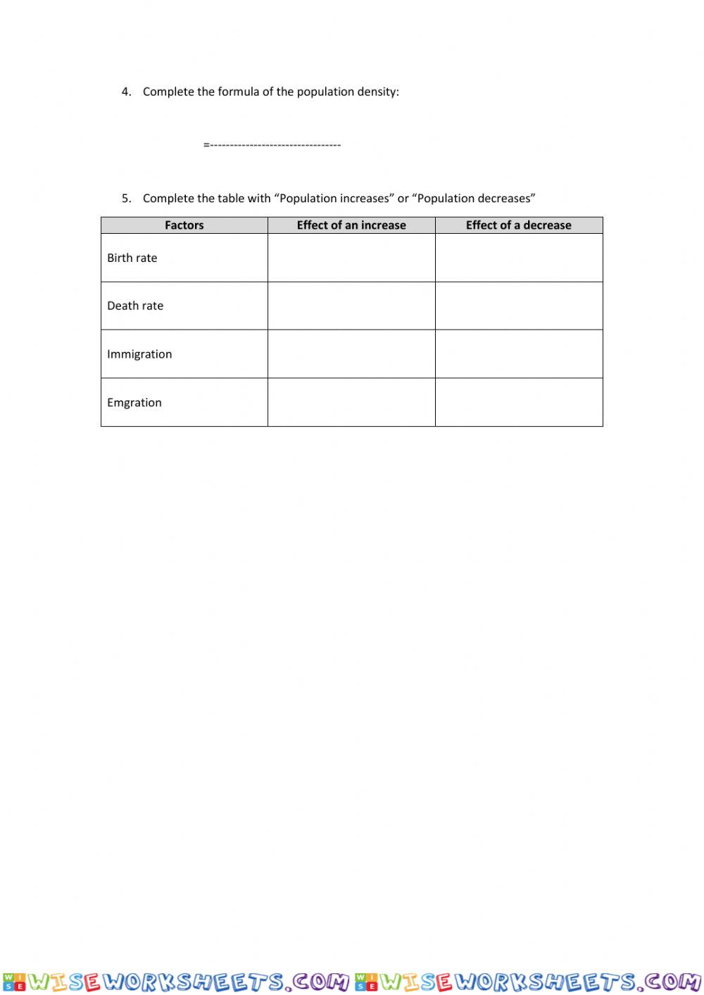 worksheet