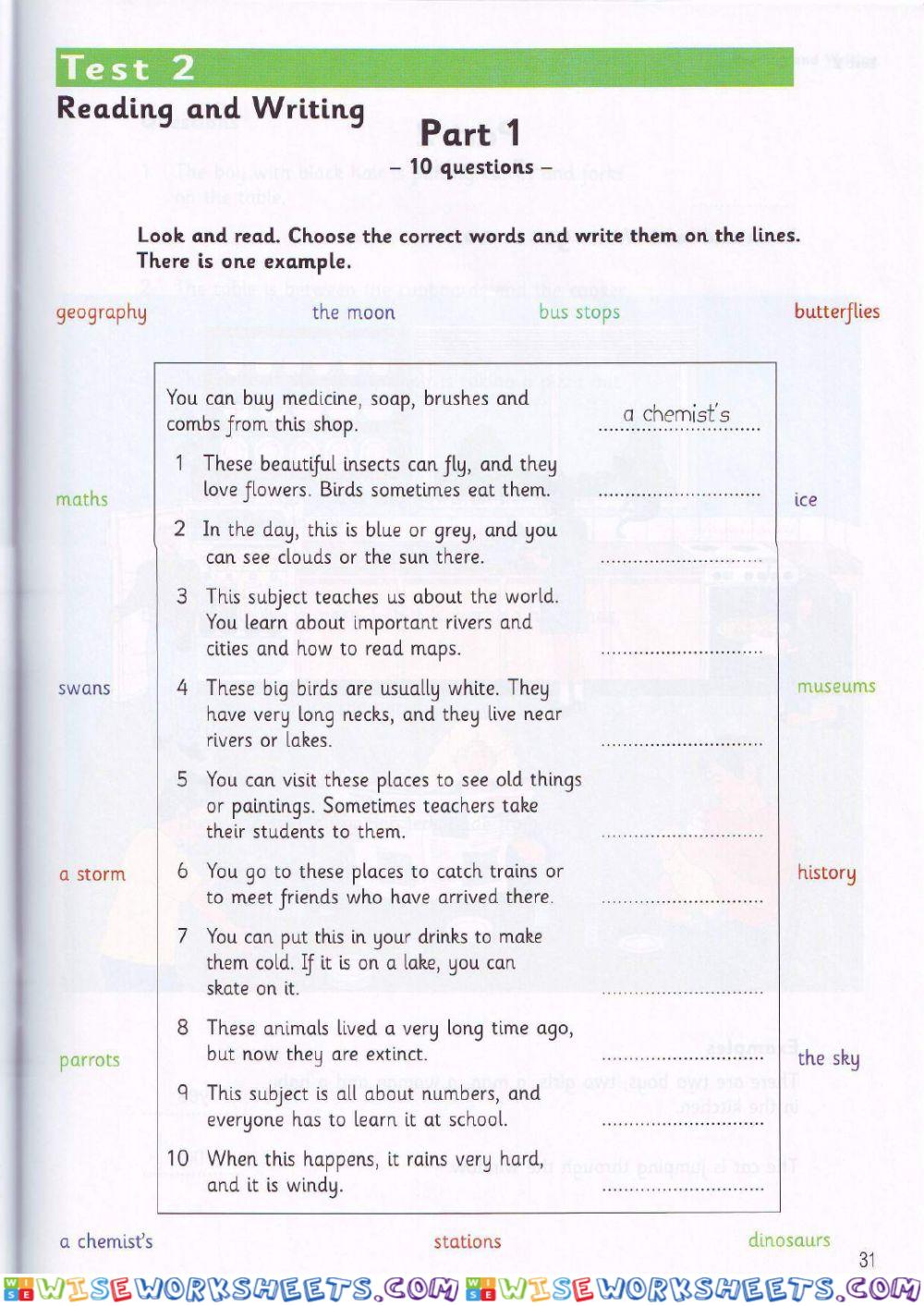 Reading test