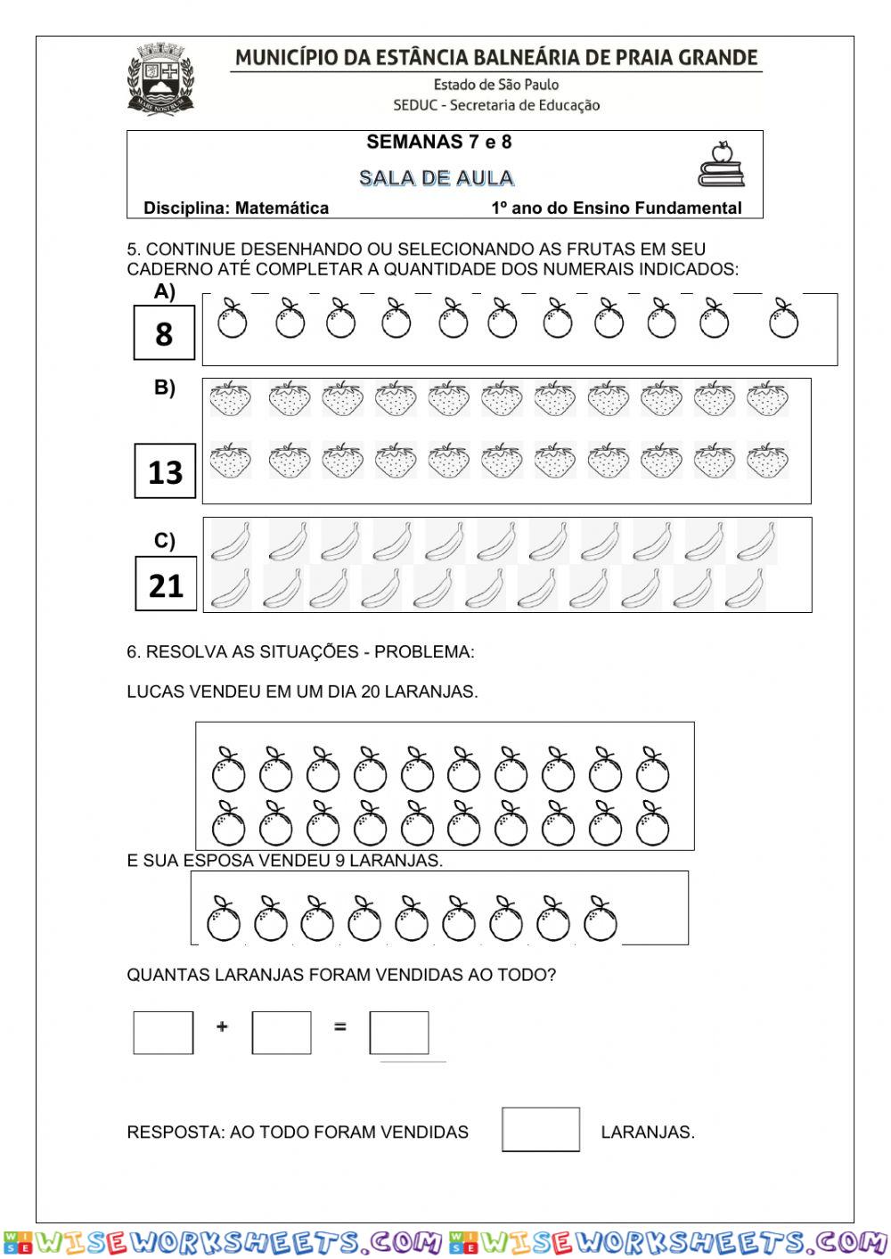 Completar as quantidades