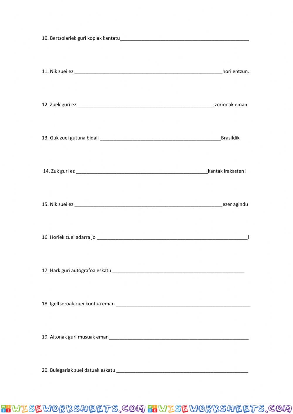 worksheet