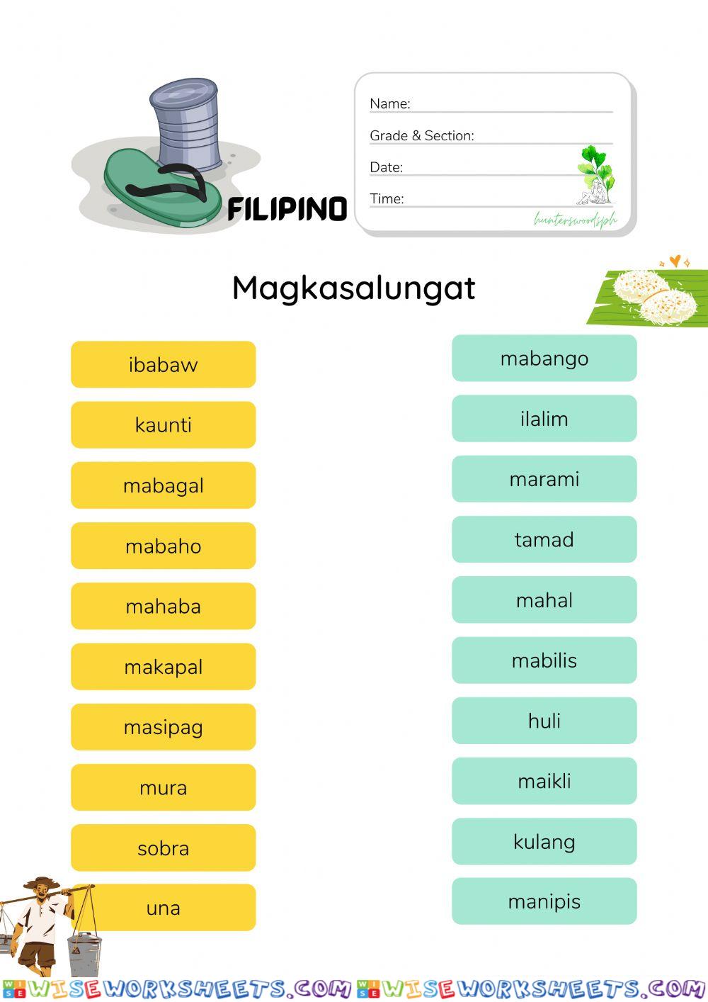 Magkasalungat Worksheet (HuntersWoodsPH Filipino)