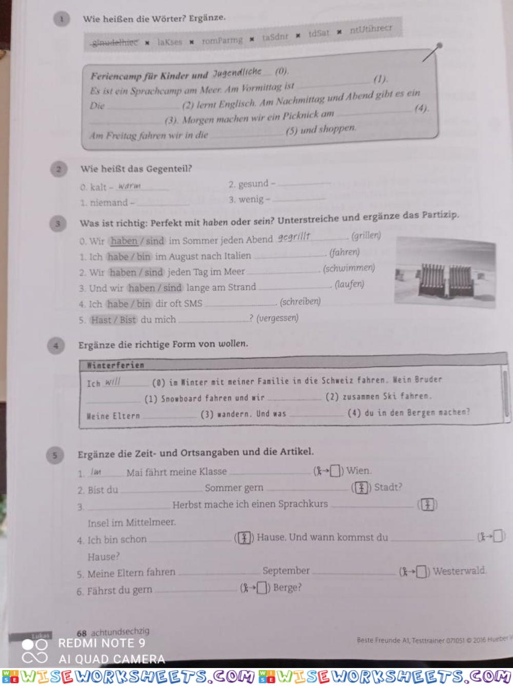 Zum Üben Lektion 17