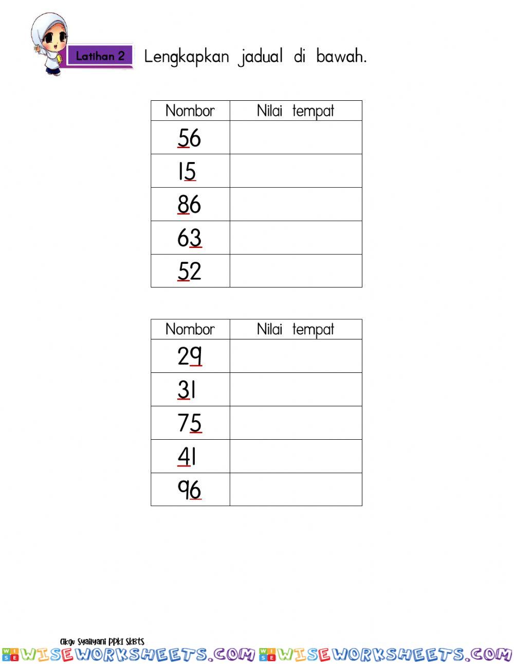 worksheet