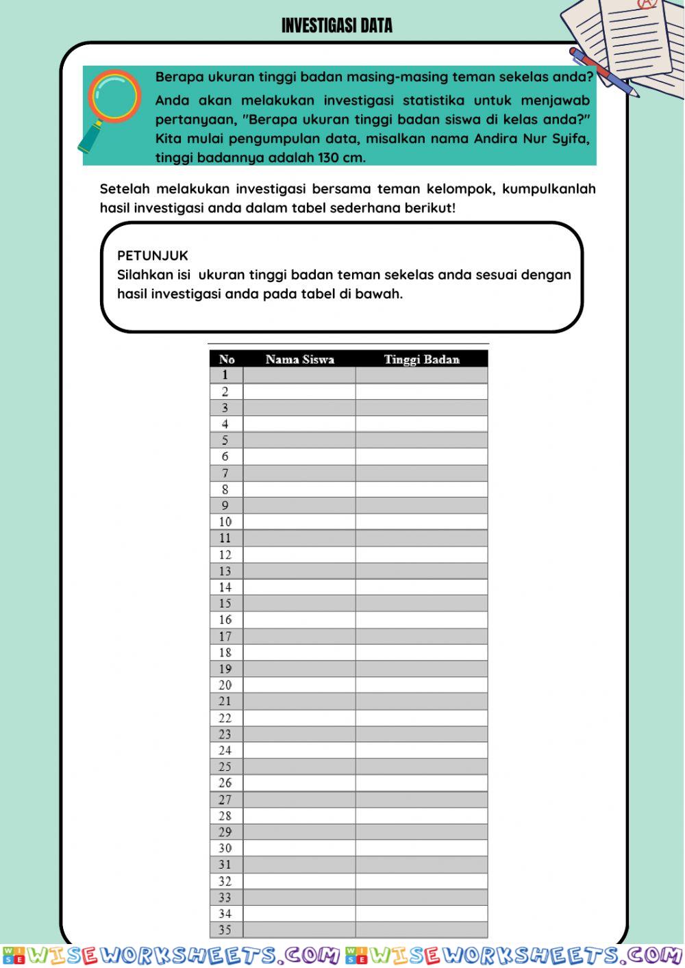 worksheet