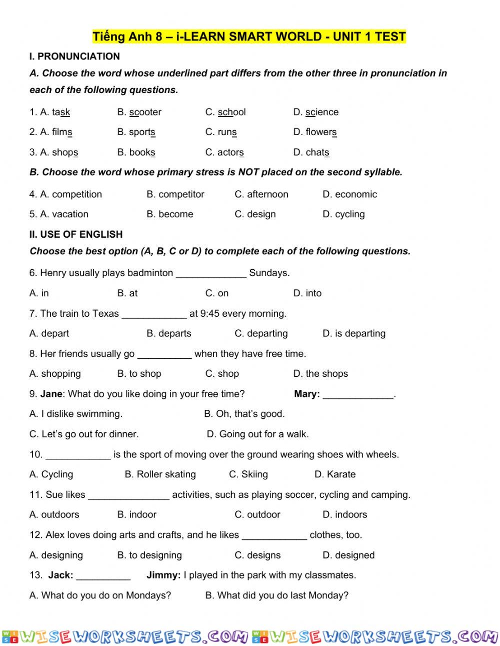 worksheet