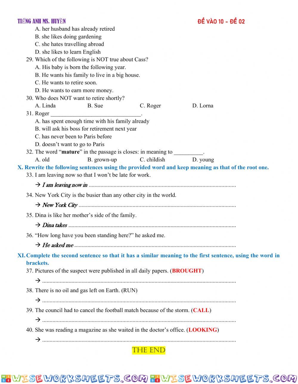 worksheet