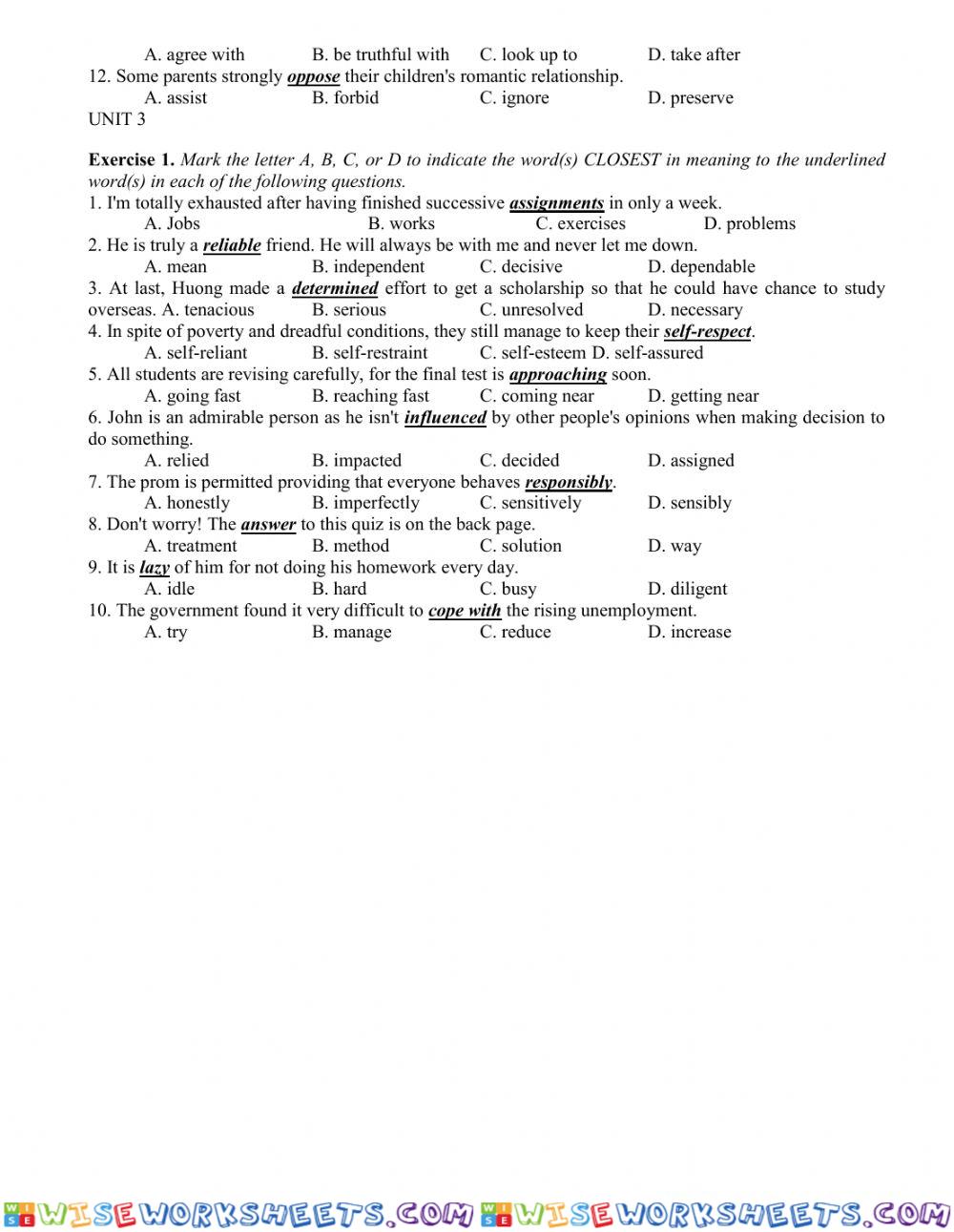 worksheet