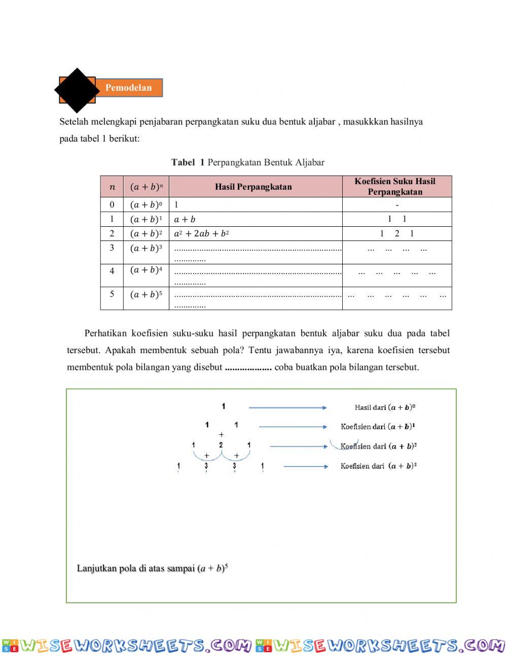 worksheet