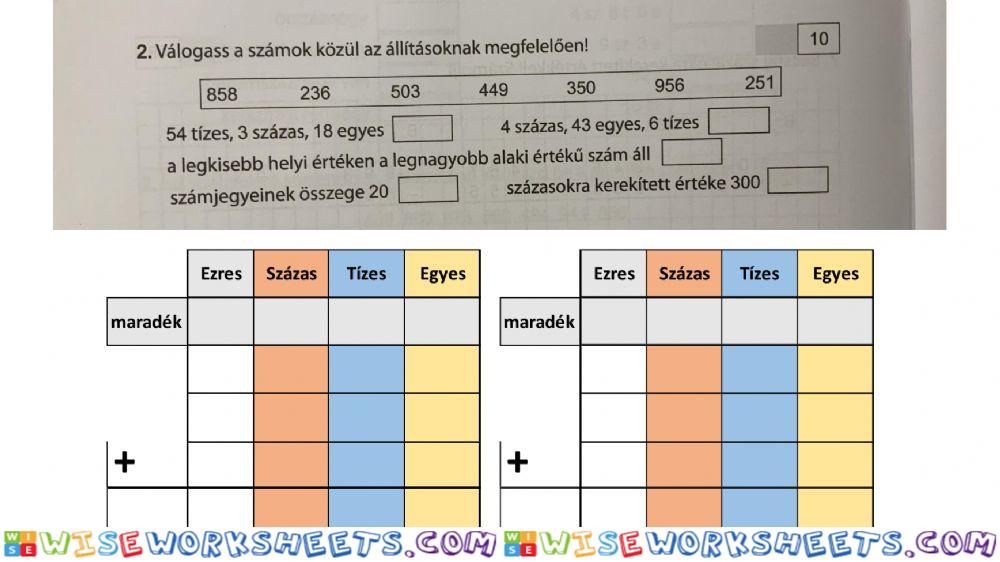 Első felmérő - 2. feladat