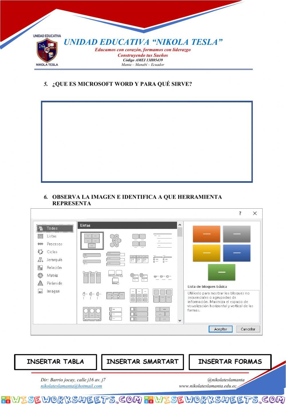 worksheet