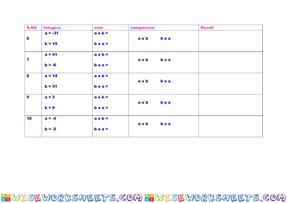 worksheet