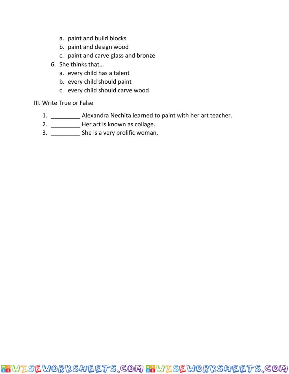 worksheet