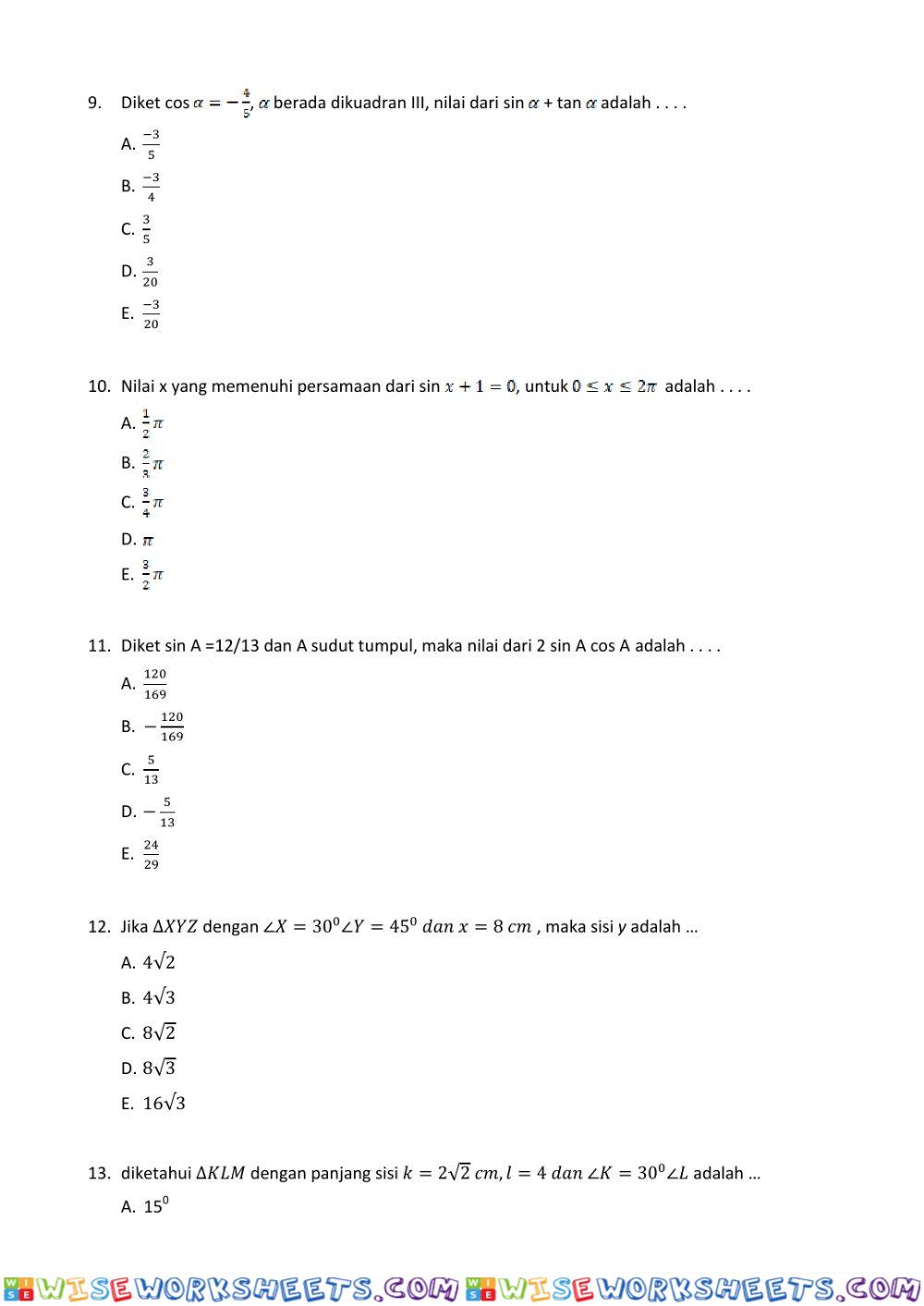 worksheet