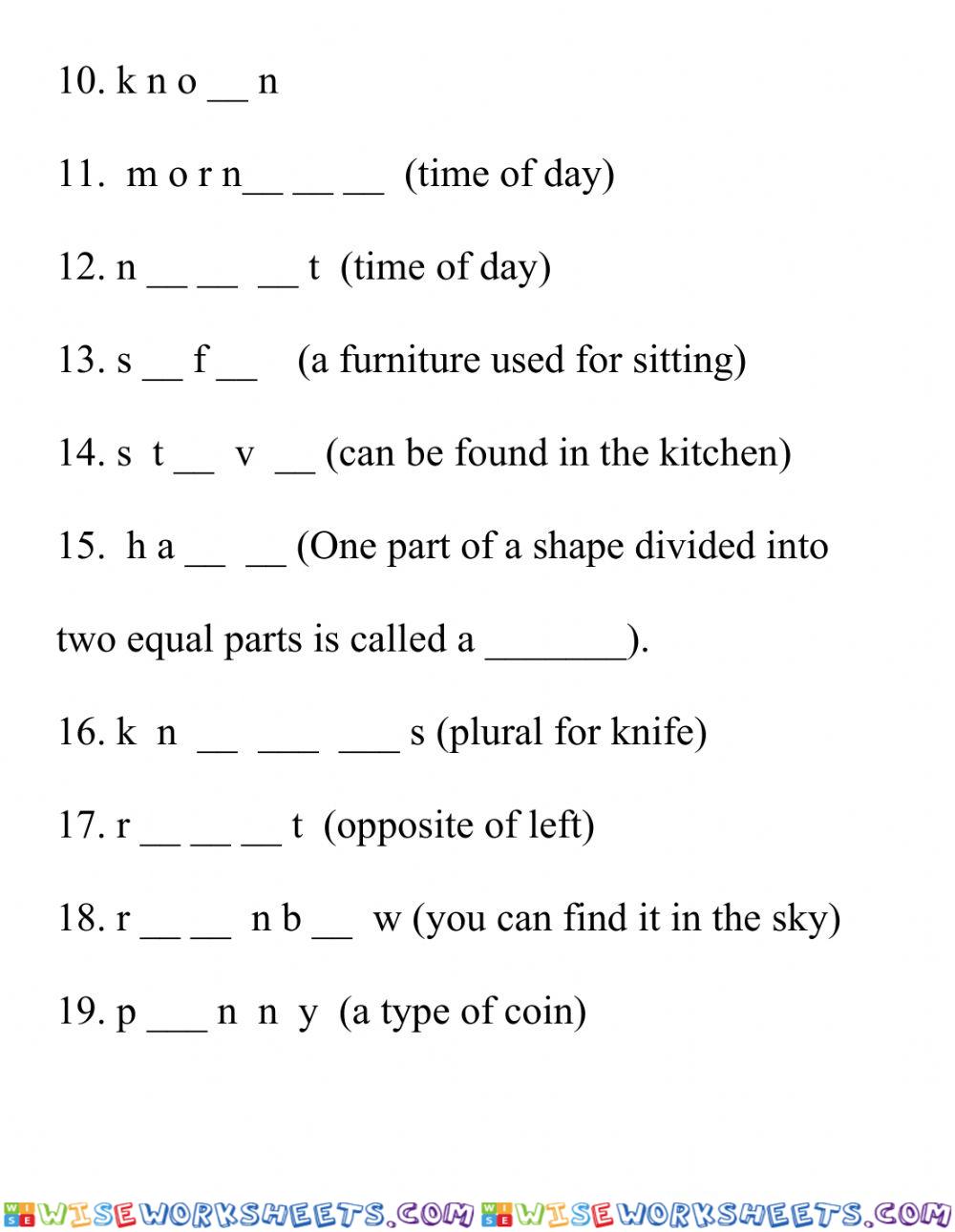 worksheet