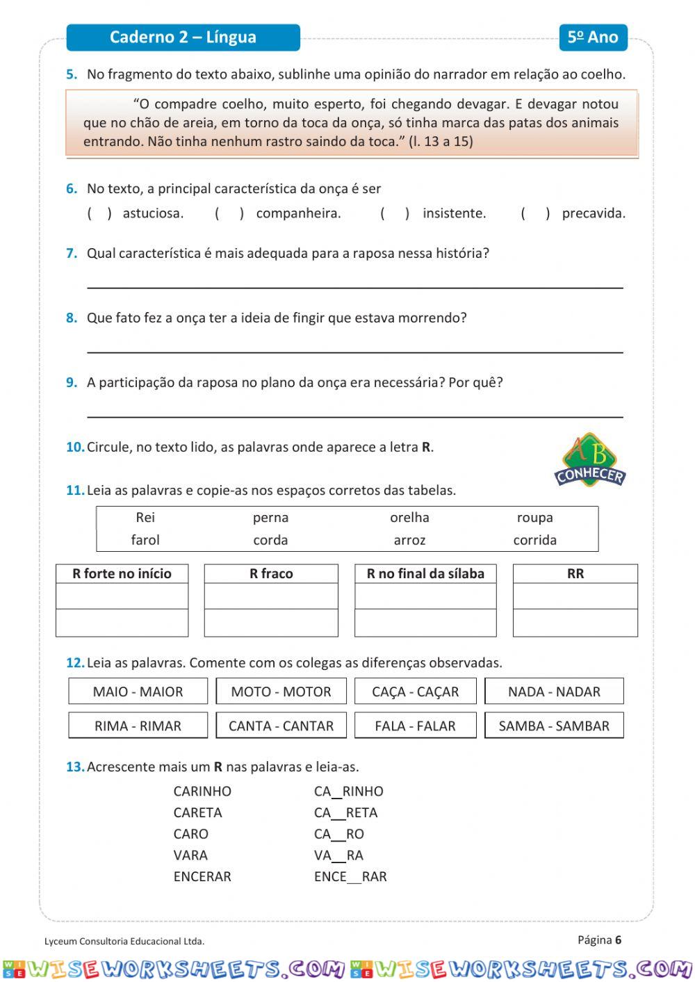 worksheet